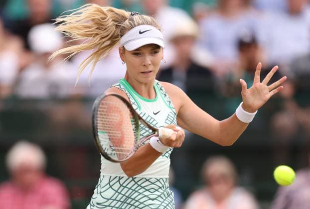 Mandatory Credit: Photo by Ryan Browne Shutterstock (13961299c) Katie Boulter of Great Britain during her Semi-final match against Heather Watson of Great Britain. Rothesay Open, Day Six, Tennis, Nottingham Tennis Centre, Nottingham, UK - 17 Jun 2023 Rothesay Open, Day Six, Tennis, Nottingham Tennis Centre, Nottingham, UK - 17 Jun 2023 Copyright: xRyanxBrowne Shutterstockx 13961299c