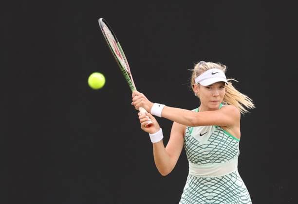 Mandatory Credit: Photo by Ryan Browne Shutterstock (13961299r) Katie Boulter of Great Britain during her Semi-final match against Heather Watson of Great Britain. Rothesay Open, Day Six, Tennis, Nottingham Tennis Centre, Nottingham, UK - 17 Jun 2023 Rothesay Open, Day Six, Tennis, Nottingham Tennis Centre, Nottingham, UK - 17 Jun 2023 Copyright: xRyanxBrowne Shutterstockx 13961299r
