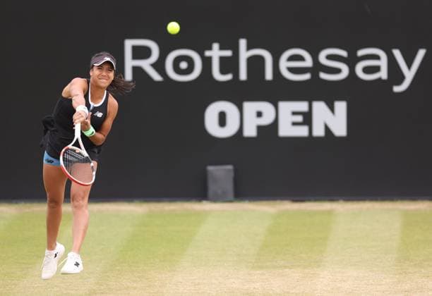 Mandatory Credit: Photo by Ryan Browne Shutterstock (13961299aa) Heather Watson of Great Britain during her Semi-final match against Katie Boulter of Great Britain. Rothesay Open, Day Six, Tennis, Nottingham Tennis Centre, Nottingham, UK - 17 Jun 2023 Rothesay Open, Day Six, Tennis, Nottingham Tennis Centre, Nottingham, UK - 17 Jun 2023 Copyright: xRyanxBrowne Shutterstockx 13961299aa