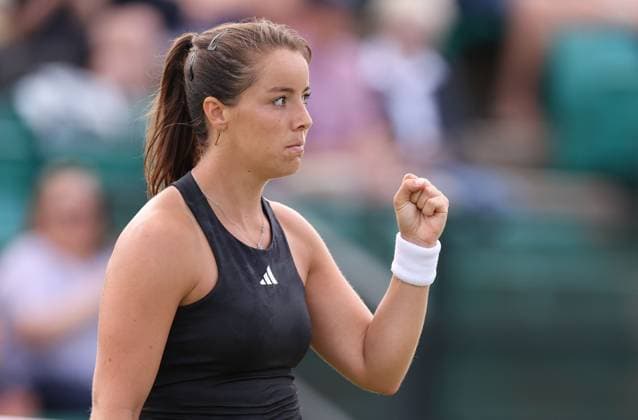 Mandatory Credit: Photo by Ryan Browne Shutterstock (13961299bq) Jodie Burrage of Great Britain in her semi-final match against Alize Cornet of France. Rothesay Open, Day Six, Tennis, Nottingham Tennis Centre, Nottingham, UK - 17 Jun 2023 Rothesay Open, Day Six, Tennis, Nottingham Tennis Centre, Nottingham, UK - 17 Jun 2023 Copyright: xRyanxBrowne Shutterstockx 13961299bq