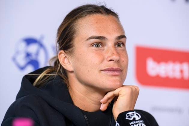 Aryna Sjarhejeuna Sabalenka, Belarusian tennis player, during a press conference, GER, Berlin, Tennis bett1open, WTA 500, season 2022 2023, 18 06 23, 2023, Steffi Graf Stadium, GER, Berlin, Tennis bett1open, WTA 500, season 2022 2023, 18 06 23, 2023, Steffi Graf Stadium, Photo Eibner Pressefoto Uwe Koch Berlin Copyright: xEibner-Pressefoto UwexKochx EP_UKH