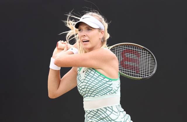 Mandatory Credit: Photo by Ryan Browne Shutterstock (13961302bu) Katie Boulter of Great Britain during her final match against Jodie Burrage of Great Britain. Rothesay Open, Day Seven, Tennis, Nottingham Tennis Centre, Nottingham, UK - 18 Jun 2023 Rothesay Open, Day Seven, Tennis, Nottingham Tennis Centre, Nottingham, UK - 18 Jun 2023 Copyright: xRyanxBrowne Shutterstockx 13961302bu