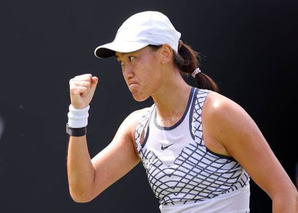 Mandatory Credit: Photo by Ryan Browne Shutterstock (13975088b) Xiyu Wang of China during her Qualifying round against Viktoriya Tomova of Bulgaria. Rothesay Classic, Day One, Tennis, Edgbaston Priory Club, Birmingham, UK - 19 Jun 2023 Rothesay Classic, Day One, Tennis, Edgbaston Priory Club, Birmingham, UK - 19 Jun 2023 Copyright: xRyanxBrowne Shutterstockx 13975088b