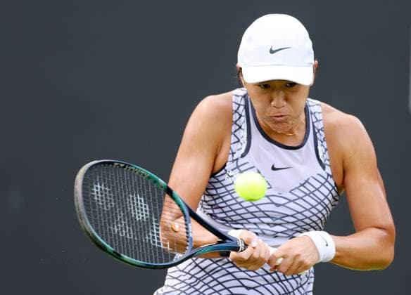 Mandatory Credit: Photo by Ryan Browne Shutterstock (13975088f) Xiyu Wang of China during her Qualifying round against Viktoriya Tomova of Bulgaria. Rothesay Classic, Day One, Tennis, Edgbaston Priory Club, Birmingham, UK - 19 Jun 2023 Rothesay Classic, Day One, Tennis, Edgbaston Priory Club, Birmingham, UK - 19 Jun 2023 Copyright: xRyanxBrowne Shutterstockx 13975088f