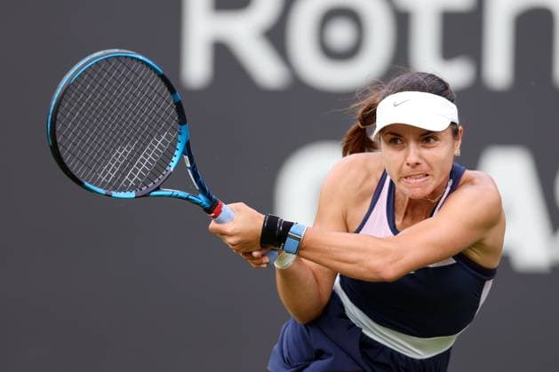 Mandatory Credit: Photo by Ryan Browne Shutterstock (13975088h) Viktoriya Tomova of Bulgaria during her Qualifying round against Xiyu Wang of China. Rothesay Classic, Day One, Tennis, Edgbaston Priory Club, Birmingham, UK - 19 Jun 2023 Rothesay Classic, Day One, Tennis, Edgbaston Priory Club, Birmingham, UK - 19 Jun 2023 Copyright: xRyanxBrowne Shutterstockx 13975088h