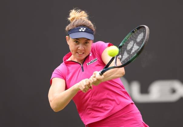 Mandatory Credit: Photo by Ryan Browne Shutterstock (13975264w) Linda Noskova of the Czech Republic during her round of 32 game against Jelena Ostapenko of Latvia. Rothesay Classic, Day Two, Tennis, Edgbaston Priory Club, Birmingham, UK - 20 Jun 2023 Rothesay Classic, Day Two, Tennis, Edgbaston Priory Club, Birmingham, UK - 20 Jun 2023 Copyright: xRyanxBrowne Shutterstockx 13975264w