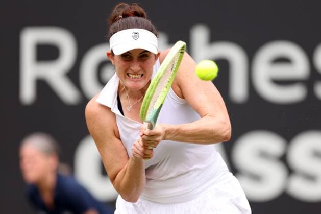 Mandatory Credit: Photo by Ryan Browne Shutterstock (13977105m) Rebecca Marino of Canada during her quarter-final match. Rothesay Classic, Day Five, Tennis, Edgbaston Priory Club, Birmingham, UK - 23 Jun 2023 Rothesay Classic, Day Five, Tennis, Edgbaston Priory Club, Birmingham, UK - 23 Jun 2023 Copyright: xRyanxBrowne Shutterstockx 13977105m