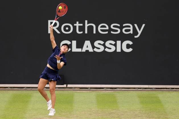 Mandatory Credit: Photo by Ryan Browne Shutterstock (13977105t) Lin Zhu of China during her quarter-final match. Rothesay Classic, Day Five, Tennis, Edgbaston Priory Club, Birmingham, UK - 23 Jun 2023 Rothesay Classic, Day Five, Tennis, Edgbaston Priory Club, Birmingham, UK - 23 Jun 2023 Copyright: xRyanxBrowne Shutterstockx 13977105t