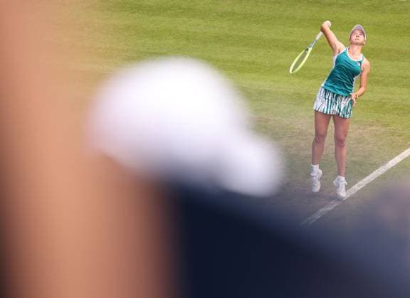 Mandatory Credit: Photo by Ryan Browne Shutterstock (13977107g) Barbora Krejcikova of the Czech Republic during her Semi-Final match. Rothesay Classic, Day Six, Tennis, Edgbaston Priory Club, Birmingham, UK - 24 Jun 2023 Rothesay Classic, Day Six, Tennis, Edgbaston Priory Club, Birmingham, UK - 24 Jun 2023 Copyright: xRyanxBrowne Shutterstockx 13977107g