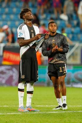 UEFA U21 European Championship, Germany Czech Republic, 2 group match, 25 06 2023, Adjarabet Arena, Batumi Yann Aurel BISSECK 5, Germany, Aarhus GF , Youssoufa MOUKOKO 11, Germany, Borussia Dortmund , UEFA U21 European Football Championship in Romania and Georgia, Germany Czech Republic, 2 group match, 25 06 2023, Adjarabet Arena, Batumi Copyright: xBEAUTIFULxSPORTS Meuselx