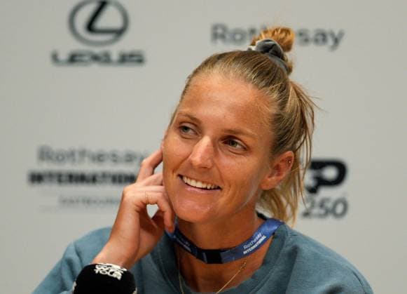 Mandatory Credit: Photo by Dave Shopland Shutterstock (13984422an) Karolina Pliskova (CZE) press conference, PK, Pressekonferenz Rothesay International Eastbourne, Tennis, Day One, Devonshire Park, Eastbourne, UK - 26 Jun 2023 Rothesay International Eastbourne, Tennis, Day One, Devonshire Park, Eastbourne, UK - 26 Jun 2023 Copyright: xDavexShopland Shutterstockx 13984422an