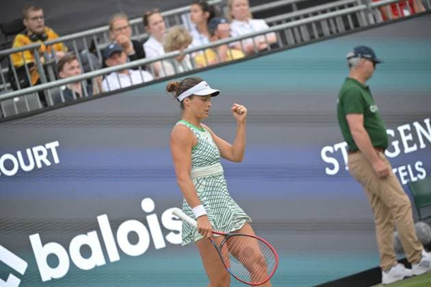 26 06 2023, xbrx, tennis Bad Homburg Open WTA 250, emspor, v l Maria, Tatjana GER , gesturing, gesturing with arms, cheering, focused, focused Bad Homburg