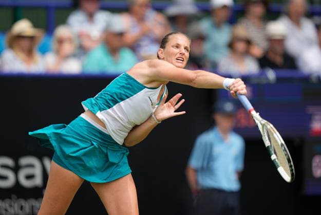 Mandatory Credit: Photo by Dave Shopland Shutterstock (13984799y) Karolina Pliskova (CZE) in 2nd round action Rothesay International Eastbourne, Tennis, Day Three, Devonshire Park, Eastbourne, UK - 28 Jun 2023 Rothesay International Eastbourne, Tennis, Day Three, Devonshire Park, Eastbourne, UK - 28 Jun 2023 Copyright: xDavexShopland Shutterstockx 13984799y