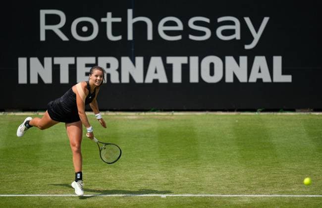 Mandatory Credit: Photo by Dave Shopland Shutterstock (13984799bw) Great Britain s Jodie Burrage during her 2nd round defeat Rothesay International Eastbourne, Tennis, Day Three, Devonshire Park, Eastbourne, UK - 28 Jun 2023 Rothesay International Eastbourne, Tennis, Day Three, Devonshire Park, Eastbourne, UK - 28 Jun 2023 Copyright: xDavexShopland Shutterstockx 13984799bw