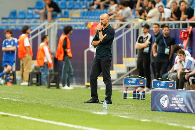 UEFA U21 European Championship, Germany England, 3 Group Match, 28 06 2023, Batumi Antonio DI SALVO Germany, Head Coach , UEFA U21 European Football Championship in Romania and Georgia, Germany England, 3 Group Match, 28 06 2023, Batumi Copyright: xBEAUTIFULxSPORTS Meuselx
