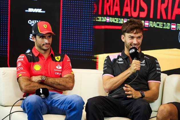 SAINZ Carlos (spa), Scuderia Ferrari SF-23, GASLY Pierre (fra), Alpine F1 Team A523, portrait during the 2023 Formula 1 Rolex Grosser Preis von Osterreich, 2023 Austrian Grand Prix, 9th round of the 2023 Formula One World Championship, WM, Weltmeisterschaft from June 30 to July 2, 2023 on the Red Bull Ring, in Spielberg, Austria - F1 - AUSTRIAN GRAND PRIX 2023 DPPI Panoramic 00123022_GOOD0415