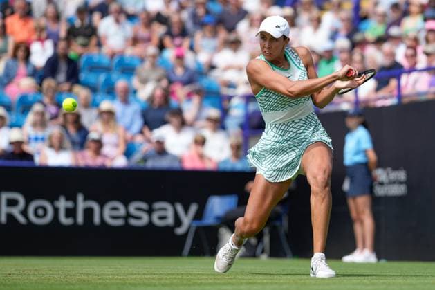 Mandatory Credit: Photo by Dave Shopland Shutterstock (13984801x) USA s Madison Keys in Semi final Action Rothesay International Eastbourne, Tennis, Day Five, Devonshire Park, Eastbourne, UK - 30 Jun 2023 Rothesay International Eastbourne, Tennis, Day Five, Devonshire Park, Eastbourne, UK - 30 Jun 2023 Copyright: xDavexShopland Shutterstockx 13984801x