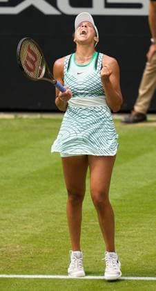 Mandatory Credit: Photo by Dave Shopland Shutterstock (13984806d) USA s Madison Keys celebrates winning match point in the Final Rothesay International Eastbourne, Tennis, Day Six, Devonshire Park, Eastbourne, UK - 01 Jul 2023 Rothesay International Eastbourne, Tennis, Day Six, Devonshire Park, Eastbourne, UK - 01 Jul 2023 Copyright: xDavexShopland Shutterstockx 13984806d