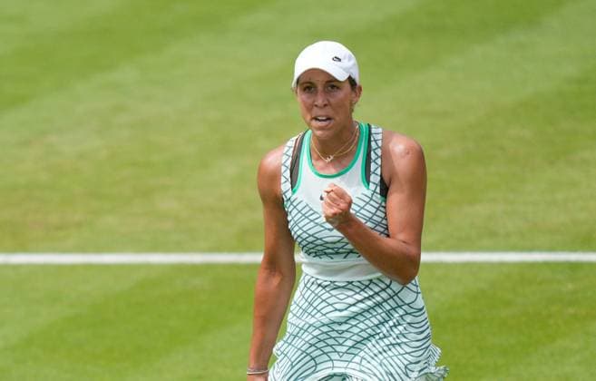 Mandatory Credit: Photo by Dave Shopland Shutterstock (13984806o) Winner USA s Madison Keys celebrates Rothesay International Eastbourne, Tennis, Day Six, Devonshire Park, Eastbourne, UK - 01 Jul 2023 Rothesay International Eastbourne, Tennis, Day Six, Devonshire Park, Eastbourne, UK - 01 Jul 2023 Copyright: xDavexShopland Shutterstockx 13984806o