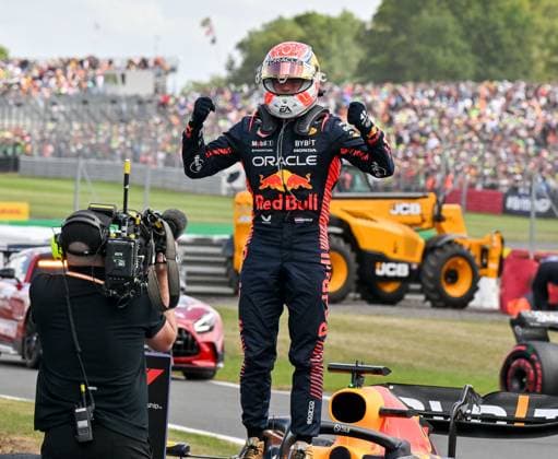 Formula 1 Lenovo British Grand Prix Max Verstappen, Red Bull Racing wins the Formula 1 Aramco British Grand Prix with Lando Norris, McLaren, Second and Lewis Hamilton, Mercedes, Third at Silverstone, Towcester, Northamptonshire, UK on July 09 2023. Lee Floyd, Credit:Lee Floyd Avalon UK, Northamptonshire, Towcester, Silverstone Copyright: xLeexFloydx xAvalonx 0788128136