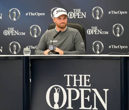 Mandatory Credit: Photo by Dave Shopland Shutterstock (14014730j) USA Open Golf Champion 2023 Wyndham Clark gives press conference, PK, Pressekonferenz The British Open Championship, Practice, Golf, Royal Liverpool Golf Club, Liverpool, UK - 19 Jul 2023 The British Open Championship, Practice, Golf, Royal Liverpool Golf Club, Liverpool, UK - 19 Jul 2023 Copyright: xDavexShopland Shutterstockx 14014730j