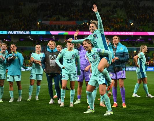 Mandatory Credit: Photo by Morgan Hancock Shutterstock (14028970hn) Kyra Cooney-Cross of Australia and Katrina Gorry of Australia Canada Women v Australia Women, FIFA Women s World Cup, Group B, International Football, Melbourne Rectangular Stadium, Perth, Australia - 31 July 2023 Canada Women v Australia Women, FIFA Women s World Cup, Group B, International Football, Melbourne Rectangular Stadium, Perth, Australia - 31 July 2023 Copyright: xMorganxHancock Shutterstockx 14028970hn
