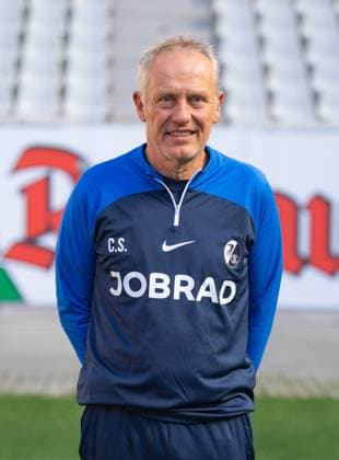 Christian Streich SC Freiburg, Head Coach 1 Bundesliga, SC Freiburg, Portraettermin 2023 2024, 10 08 2023, DFL REGULATES PROHIBIT ANY USE OF PHOTOGRAPHS AS IMAGE SEQUENCES AND OR QUASI VIDEO GER, Football, Men, 1 Bundesliga, Season 2023 2024, SC Freiburg, Portraettermin 2023 2024, 10 08 2023, Freiburg im Breisgau Copyright: xEibner-Pressefoto SilasxSchuellex EP_EER