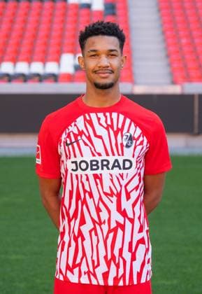 Kenneth Schmidt SC Freiburg, 4 1 Bundesliga, SC Freiburg, Portraettermin 2023 2024, 10 08 2023, DFL REGULATES PROHIBIT ANY USE OF PHOTOGRAPHS AS IMAGE SEQUENCES AND OR QUASI VIDEO GER, Football, Men, 1 Bundesliga, Spielzeit 2023 2024, SC Freiburg, Portraettermin 2023 2024, 10 08 2023, Freiburg im Breisgau Copyright: xEibner-Pressefoto SilasxSchuellex EP_EER