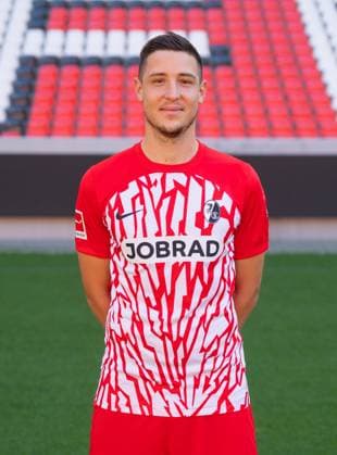 Keven Schlotterbeck SC Freiburg, 26 1 Bundesliga, SC Freiburg, Portraettermin 2023 2024, 10 08 2023, DFL REGULATES PROHIBIT ANY USE OF PHOTOGRAPHS AS IMAGE SEQUENCES AND OR QUASI VIDEO GER, Football, Men, 1 Bundesliga, Spielzeit 2023 2024, SC Freiburg, Portraettermin 2023 2024, 10 08 2023, Freiburg im Breisgau Copyright: xEibner-Pressefoto SilasxSchuellex EP_EER
