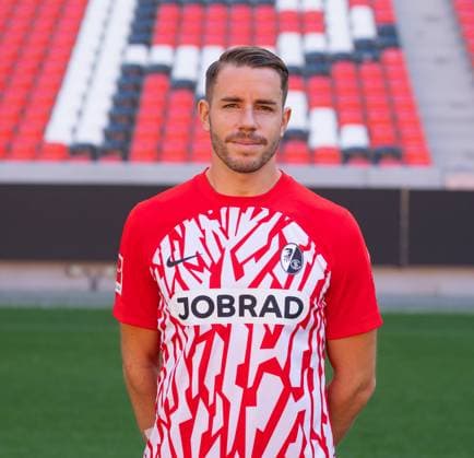 Christian Guenter SC Freiburg, 30 1 Bundesliga, SC Freiburg, Portraettermin 2023 2024, 10 08 2023, DFL REGULATES PROHIBIT ANY USE OF PHOTOGRAPHS AS IMAGE SEQUENCES AND OR QUASI VIDEO GER, Football, Men, 1 Bundesliga, Spielzeit 2023 2024, SC Freiburg, Portraettermin 2023 2024, 10 08 2023, Freiburg im Breisgau Copyright: xEibner-Pressefoto SilasxSchuellex EP_EER