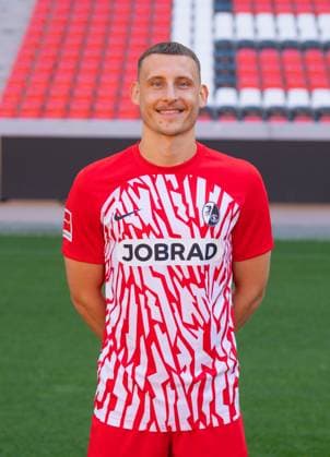 Maximilian Eggestein SC Freiburg, 8 1 Bundesliga, SC Freiburg, Portraettermin 2023 2024, 10 08 2023, DFL REGULATES PROHIBIT ANY USE OF PHOTOGRAPHS AS IMAGE SEQUENCES AND OR QUASI VIDEO GER, Football, Men, 1 Bundesliga, Spielzeit 2023 2024, SC Freiburg, Portraettermin 2023 2024, 10 08 2023, Freiburg im Breisgau. Copyright: xEibner-Pressefoto SilasxSchuellex EP_EER