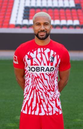 Daniel Kofi Kyereh SC Freiburg, 11 1 Bundesliga, SC Freiburg, Portraettermin 2023 2024, 10 08 2023, DFL REGULATES PROHIBIT ANY USE OF PHOTOGRAPHS AS IMAGE SEQUENCES AND OR QUASI VIDEO GER, Football, Mens, 1 Bundesliga, Season 2023 2024, SC Freiburg, Portraettermin 2023 2024, 10 08 2023, Freiburg im Breisgau Copyright: xEibner-Pressefoto SilasxSchuellex EP_EER