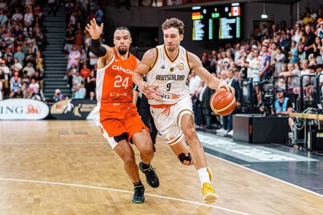 Dillon Brooks Canada, 24 , Franz Wagner Germany, 09 Germany vs Canada, basketball, DBB Supercup, final, 13 08 2023 Germany vs Canada, basketball, DBB Supercup, final, 13 08 2023 Hamburg, Germany. Copyright: xEibner-Pressefoto MarcelxvonxFehrnx EP_MFN
