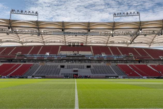 Before the start of the match, stadium new main grandstand, interior, MHPArena, MHP Arena, VfB Stuttgart vs VfL Bochum, Football, Men, 1 Bundesliga, 1 Matchday, Season 23 24, GER, 19 08 2023, DFL DFB REGULATES PROHIBIT ANY USE OF PHOTOGRAPHS AS IMAGE SEQUENCES AND OR QUASI VIDEO, VfB Stuttgart vs VfL Bochum, Football, Men, 1 Bundesliga, 1 Matchday, Season 23 24, GER, 19 08 2023 Stuttgart Copyright: xEibner-Pressefoto WolfgangxFrankx EP_EER