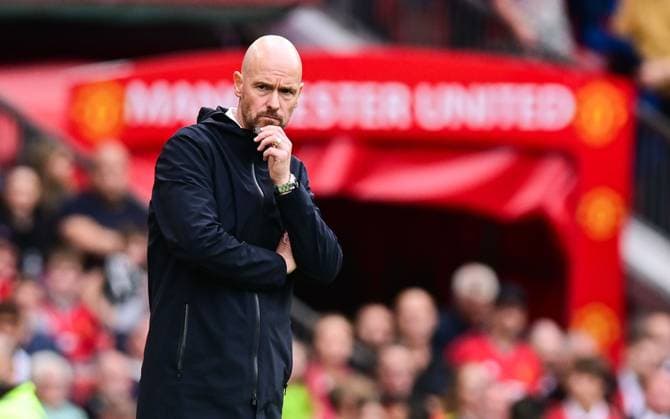 Mandatory Credit: Photo by Greig Cowie Shutterstock (14067993dj) Manager Erik ten Hag of Manchester United, ManU Manchester United v Nottingham Forest, Premier League, Football, Old Trafford, Manchester, UK - 26 Aug 2023 EDITORIAL USE ONLY No use with unauthorised audio, video, data, fixture lists, club league logos or live services. Online in-match use limited to 120 images, no video emulation. No use in betting, games or single club league player publications. Manchester United v Nottingham Forest, Premier League, Football, Old Trafford, Manchester, UK - 26 Aug 2023 EDITORIAL USE ONLY No use with unauthorised audio, video, data, fixture lists, club league logos or live services. Online in-match use limited to 120 images, no video emulation. No use in betting, games or single club league player publications. Copyright: xGreigxCowie Shutterstockx 14067993dj