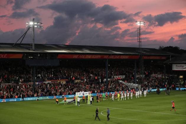 Mandatory Credit: Photo by Michael Zemanek Shutterstock (14074701ad) Both teams enter the field of play Luton Town v West Ham United, Premier League, Football, Kenilworth Road, Luton, UK - 01 Sep 2023 EDITORIAL USE ONLY No use with unauthorised audio, video, data, fixture lists, club league logos or live services. Online in-match use limited to 120 images, no video emulation. No use in betting, games or single club league player publications. Luton Town v West Ham United, Premier League, Football, Kenilworth Road, Luton, UK - 01 Sep 2023 EDITORIAL USE ONLY No use with unauthorised audio, video, data, fixture lists, club league logos or live services. Online in-match use limited to 120 images, no video emulation. No use in betting, games or single club league player publications. Copyright: xMichaelxZemanek Shutterstockx 14074701ad