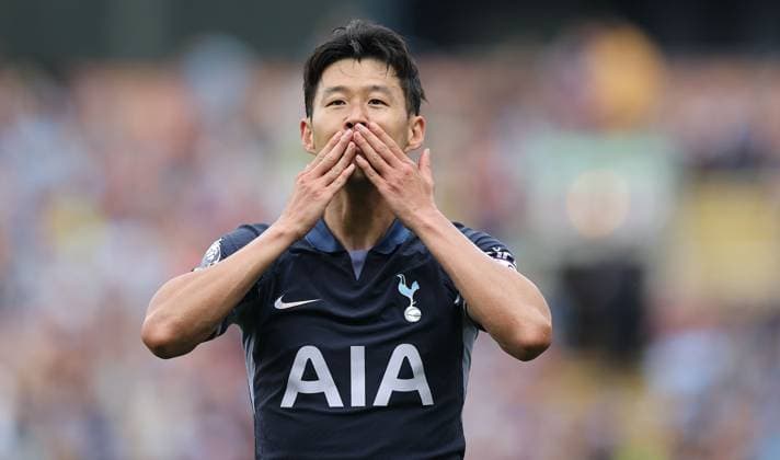 Mandatory Credit: Photo by Magi Haroun Shutterstock (14074412ah) Son Heung-min of Tottenham Hotspur scores the 5th goal¦cele on hat trick Burnley v Tottenham Hotspur, Premier League, Turf Moor, Burnley, UK - 02 Sep 2023 EDITORIAL USE ONLY No use with unauthorised audio, video, data, fixture lists (outside the EU), club league logos or live services. Online in-match use limited to 45 images (+15 in extra time). No use to emulate moving images. No use in betting, games or single club league player publications services. Burnley v Tottenham Hotspur, Premier League, Turf Moor, Burnley, UK - 02 Sep 2023 EDITORIAL USE ONLY No use with unauthorised audio, video, data, fixture lists (outside the EU), club league logos or live services. Online in-match use limited to 45 images (+15 in extra time). No use to emulate moving images. No use in betting, games or Copyright: xMagixHaroun Shutterstockx 14074412ah
