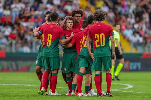 2025 U21, U 21 EURO Qualifying, EM, Europameisterschaft Portugal vs Andorra Pacos de Ferreira, Portugal, September, 8, 2023, 2025 U21 Euro Qualifying, Portugal vs Andorra at the Estadio Capital do Movel, photography by @guelbergoes Pacos de Ferreira Portugal