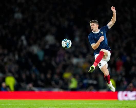 Mandatory Credit: Photo by Stuart Wallace Shutterstock (14094533dd) Ryan Christie of Scotland. Scotland v England, International Friendly, Länderspiel, Nationalmannschaft Football, Hampden Park, Glasgow, UK - 12 Sep 2023 EDITORIAL USE ONLY No use with unauthorised audio, video, data, fixture lists, club league logos or live services. Online in-match use limited to 120 images, no video emulation. No use in betting, games or single club league player publications. Scotland v England, International Friendly, Football, Hampden Park, Glasgow, UK - 12 Sep 2023 EDITORIAL USE ONLY No use with unauthorised audio, video, data, fixture lists, club league logos or live services. Online in-match use limited to 120 images, no video emulation. No use in betting, games or single club league player publications. Copyright: xStuartxWallace Shutterstockx 14094533dd