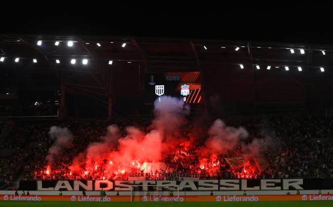 EDITORIAL USE ONLY No use with unauthorised audio, video, data, fixture lists, club league logos or live services. Online in-match use limited to 120 images, no video emulation. No use in betting, games or single club league player publications. LASK v Liverpool, UEFA Europa League, Group E, Football, Raiffeisen Arena, Linz, Austria - 21 Sep 2023 EDITORIAL USE ONLY No use with unauthorised audio, video, data, fixture lists, club league logos or live services. Online in-match use limited to 120 images, no video emulation. No use in betting, games or single club league player publications. Copyright: xKieranxMcManus Shutterstockx 14106974ak