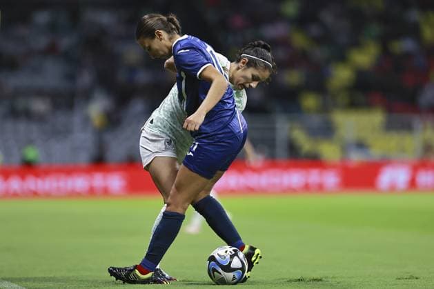 RECORD DATE NOT STATED CONCACAF Womens Gold Cup 2023 Mexico vs Puerto Rico (L-R), Alexia Delgado of Mexico and cristina Torres of Puerto Rico during the game Mexico (Mexican national team, Nationalteam vs Puerto Rico, corresponding to League A of the Group Stage Qualifiers for the CONCACAF Womens Gold Cup, at Azteca Stadium, on September 22, 2023. <br><br> (I-D), Alexia Delgado de Mexico y Cristina Torres de Puerto Rico durante el partido Mexico (Seleccion Nacional Mexicana) vs Puerto Rico, correspondiente a la Liga A de la Fase grupos Clasificatorio a la Copa Oro Femenina de la CONCACAF, el el Estadio Azteca, el 22 de Septiembre de 2023. CIUDAD DE MEXICO CDMX MEXICO Copyright: xJuanxLuisxDiazx 20230922211634_CWGC_23_MEX_PUR_TORRES21