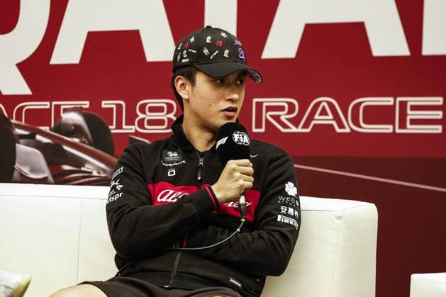 ZHOU Guanyu (chi), Alfa Romeo F1 Team Stake C43, portrait press conference, PK, Pressekonferenz during the 2023 Formula 1 Qatar Grand Prix, 17th round of the 2023 Formula One World Championship, WM, Weltmeisterschaft from October 6 to 8, 2023 on the Lusail International Circuit, in Doha, Qatar - F1 - QATAR GRAND PRIX 2023 DPPI Panoramic 00123038__R3_9394