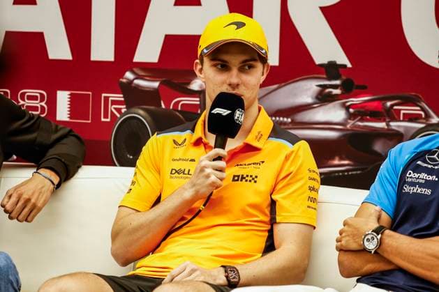 PIASTRI Oscar (aus), McLaren F1 Team MCL60, portrait press conference, PK, Pressekonferenz during the 2023 Formula 1 Qatar Grand Prix, 17th round of the 2023 Formula One World Championship, WM, Weltmeisterschaft from October 6 to 8, 2023 on the Lusail International Circuit, in Doha, Qatar - F1 - QATAR GRAND PRIX 2023 DPPI Panoramic 00123038__R3_9492