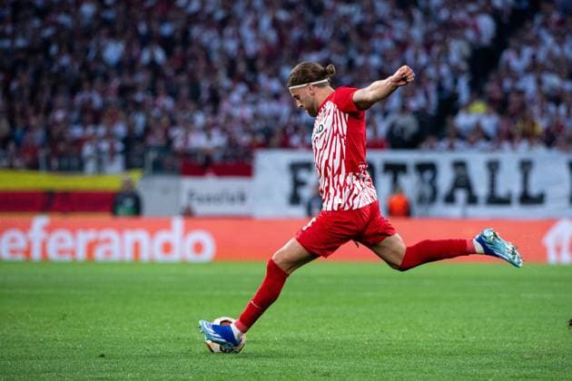 Lucas Hoeler SC Freiburg, 09 on the ball, GER, SC Freiburg SCF vs West Ham United WHU , Football UEFA Europa League, Group A, Matchday 2, Season 2023 2024, 05 10 2023 GER, SC Freiburg SCF vs West Ham United WHU , Football UEFA Europa League, Group A, Matchday 2, Season 2023 2024, 05 10 2023 Freiburg Copyright: xEibner-Pressefoto Memmlerx EP_MMR