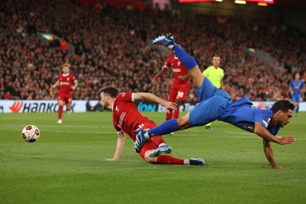 EDITORIAL USE ONLY No use with unauthorised audio, video, data, fixture lists, club league logos or live services. Online in-match use limited to 120 images, no video emulation. No use in betting, games or single club league player publications. Liverpool v Union Saint-Gilloise, UEFA Europa League, Group E, Football, Anfield, Liverpool, UK - 05 Oct 2023 EDITORIAL USE ONLY No use with unauthorised audio, video, data, fixture lists, club league logos or live services. Online in-match use limited to 120 images, no video emulation. No use in betting, games or single club league player publications. Copyright: xPaulxCurrie Shutterstockx 14134668bc