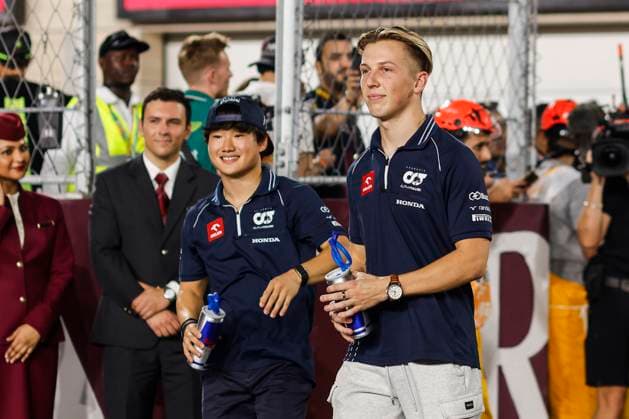 TSUNODA Yuki (jap), Scuderia AlphaTauri AT04, portrait LAWSON Liam (nzl), Scuderia AlphaTauri AT04, portrait during the 2023 Formula 1 Qatar Grand Prix, 17th round of the 2023 Formula One World Championship, WM, Weltmeisterschaft from October 6 to 8, 2023 on the Lusail International Circuit, in Doha, Qatar - F1 - QATAR GRAND PRIX 2023 - RACE DPPI Panoramic 00123039__R5_8536