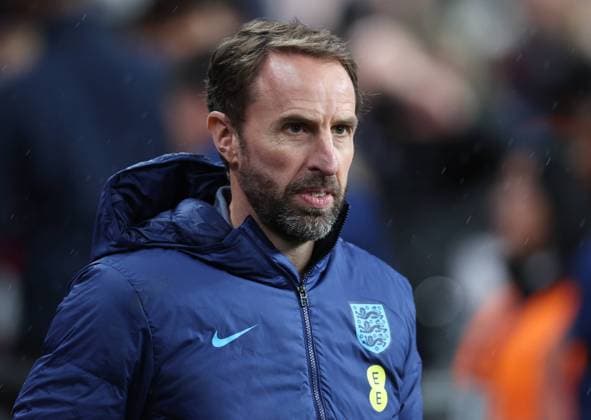 London, England, 13th October 2023. Gareth Southgate manager of England during the International Friendly, Länderspiel, Nationalmannschaft match at Wembley Stadium, London. Picture credit should read: David Klein Sportimage EDITORIAL USE ONLY. No use with unauthorised audio, video, data, fixture lists, club league logos or live services. Online in-match use limited to 120 images, no video emulation. No use in betting, games or single club league player publications. SPI-2645-0021