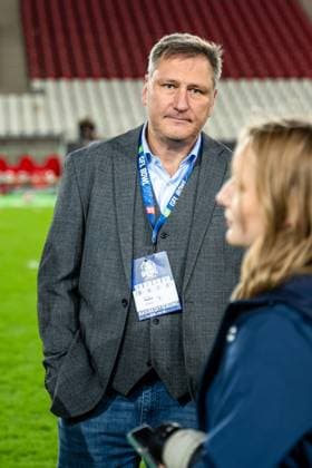 Sport1 host Roman Motzkus GER, Potsdam Royals vs Schwaebisch Hall Unicorns, GFL, season 2023, GFL Bowl, finals, 14 10 2023, GER, Potsdam Royals vs Schwaebisch Hall Unicorns, GFL, season 2023, GFL Bowl, finals, 14 10 2023 Essen, Germany Copyright: xEibner-Pressefoto FlorianxWolfx EP_FWF