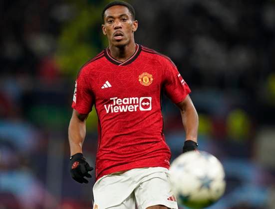 MANCHESTER, ENGLAND, 24th October 2023. Anthony Martial of Manchester United, ManU during the UEFA Champions League match at Old Trafford, Manchester. Picture credit should read: Andrew Yates Sportimage EDITORIAL USE ONLY. No use with unauthorised audio, video, data, fixture lists, club league logos or live services. Online in-match use limited to 120 images, no video emulation. No use in betting, games or single club league player publications. SPI-2672-0113