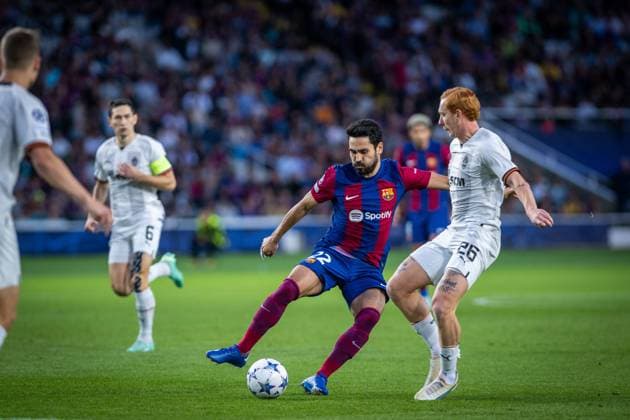 October 25, 2023, BARCELONA, BARCELONA, SPAIN: Ilkay Gundogan of FC Barcelona, Barca in action during the UEFA Champions League, Group H, football match played between FC Barcelona and Shakhtar Donetsk at Estadio Olimpico de Montjuic on October 25, 2023, in Barcelona, Spain. BARCELONA SPAIN - ZUMAa181 20231025_zaa_a181_020 Copyright: xMarcxGrauperaxAlomax